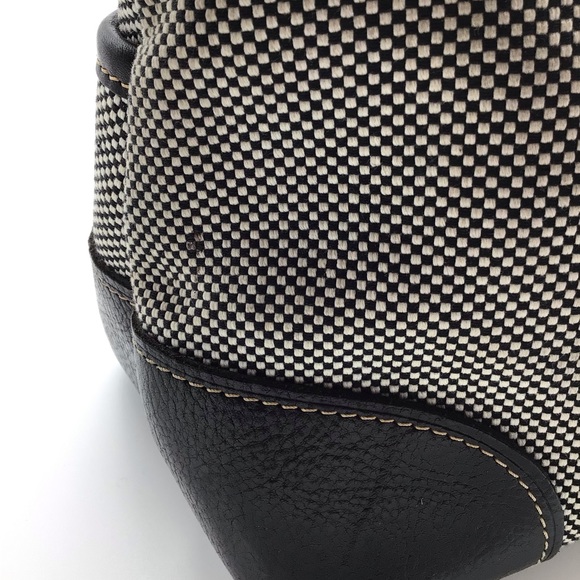 Dooney & Bourke Black, White & Tan Leather & Canvas Purse - Picture 6 of 16